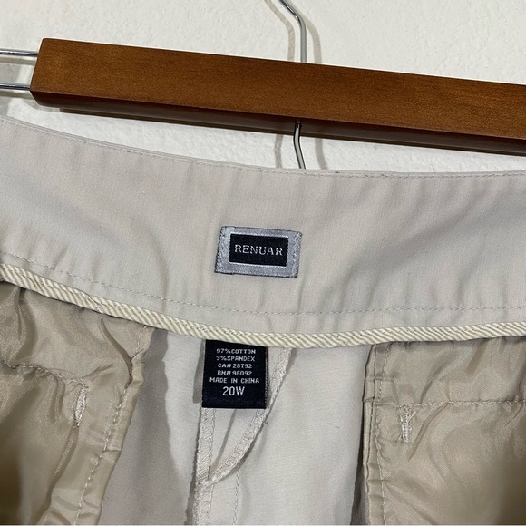 Renuar sz:20W Cream Slack Trouser Pants Button Front - Picture 8 of 9